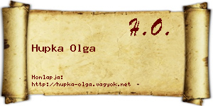 Hupka Olga névjegykártya